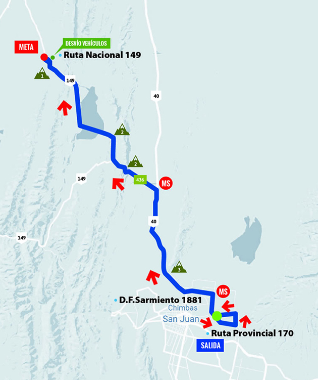 Vuelta de San Juan stage 5 map